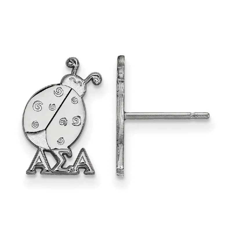 layered earrings for women -Sterling Silver Alpha Sigma Alpha XS Post Earrings