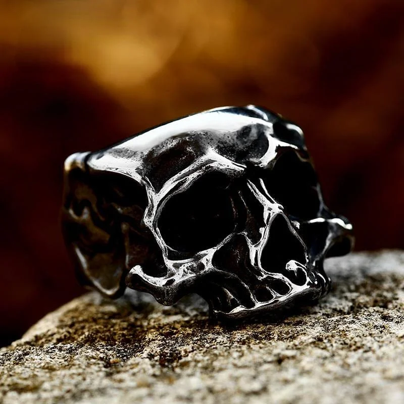 sapphire engagement rings for women -Men's Vintage Skull Ring