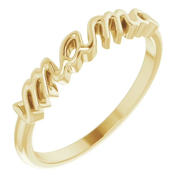 bridal necklaces for women -14k Gold Mama Ring