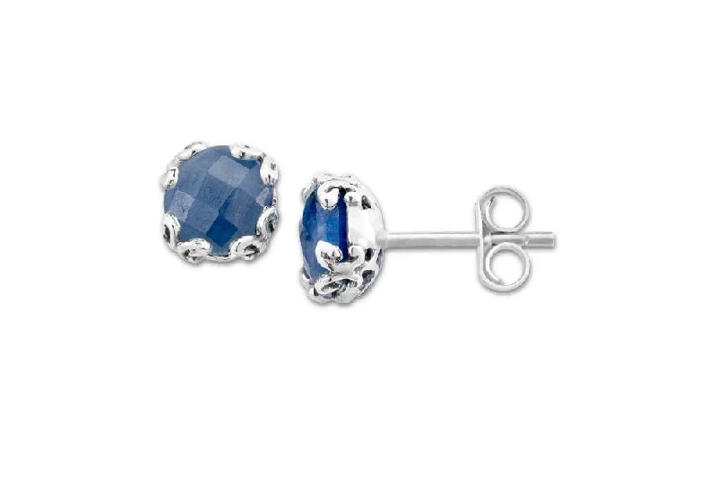 wedding diamond earrings for women -Glow Studs- Blue Sapphire