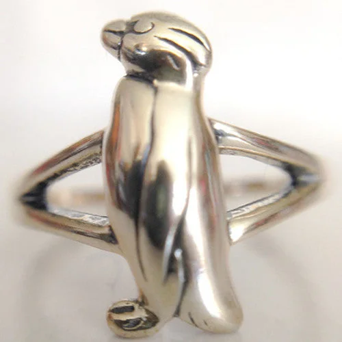 silver rings for women -Rockhopper Penguin Sterling Silver Ring (by Kabana sizes 5 & 7)