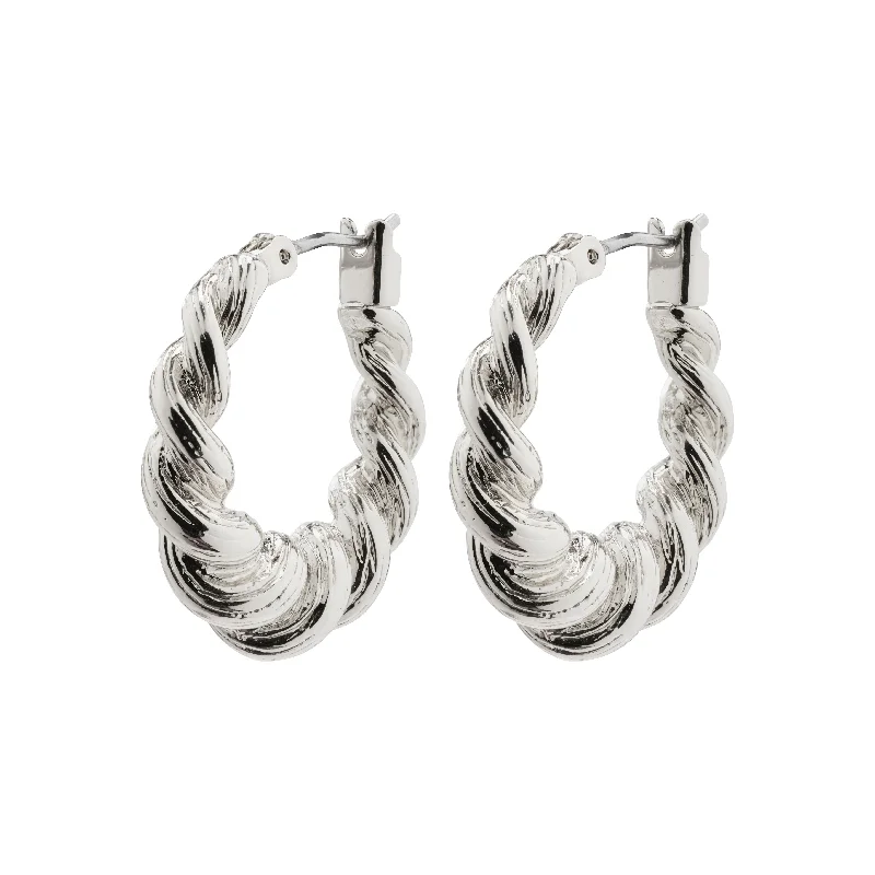 custom name earrings for women -EILEEN twirl hoop earrings silver-plated