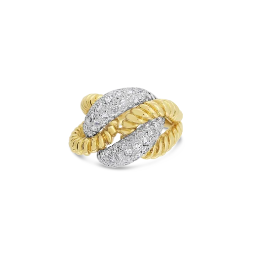 diamond-encrusted rings for women -Diamond Knot Estate Ring