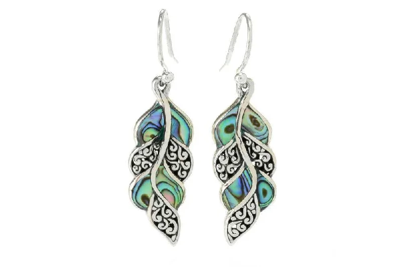 unique hoop earrings for women -Cascada Leaf Earrings- Paua