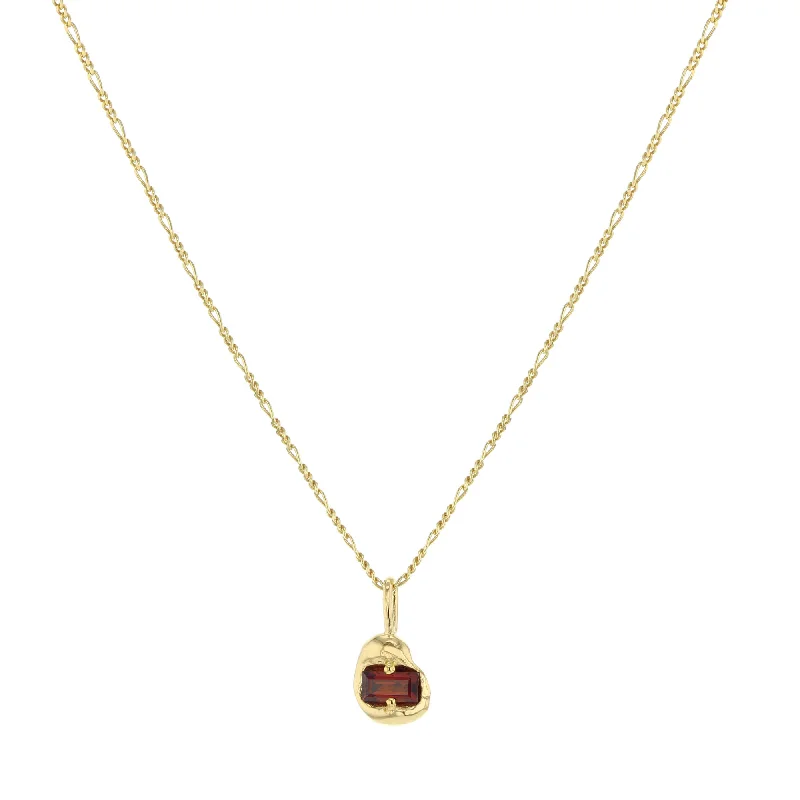 stunning necklaces for women -Vital Gold Plated Necklace w. Red Zirconia