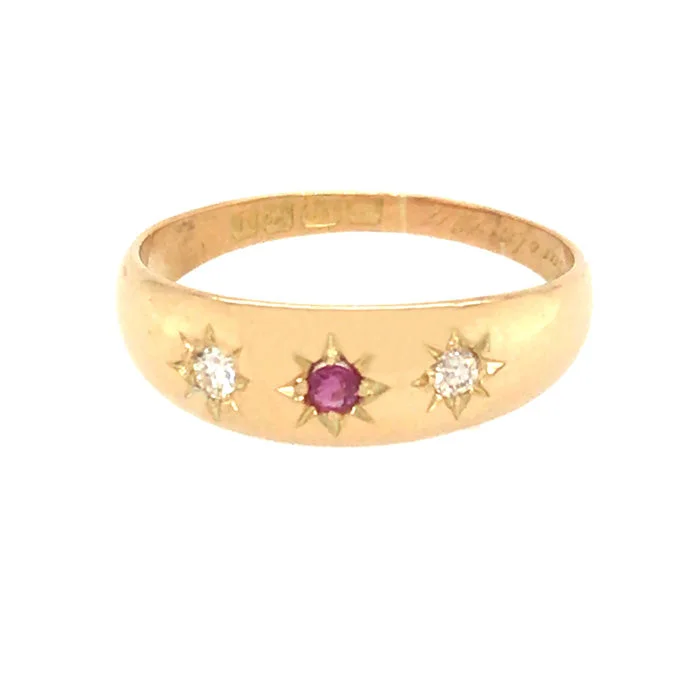 promise rings for women -Diamond & Ruby Gypsy Ring