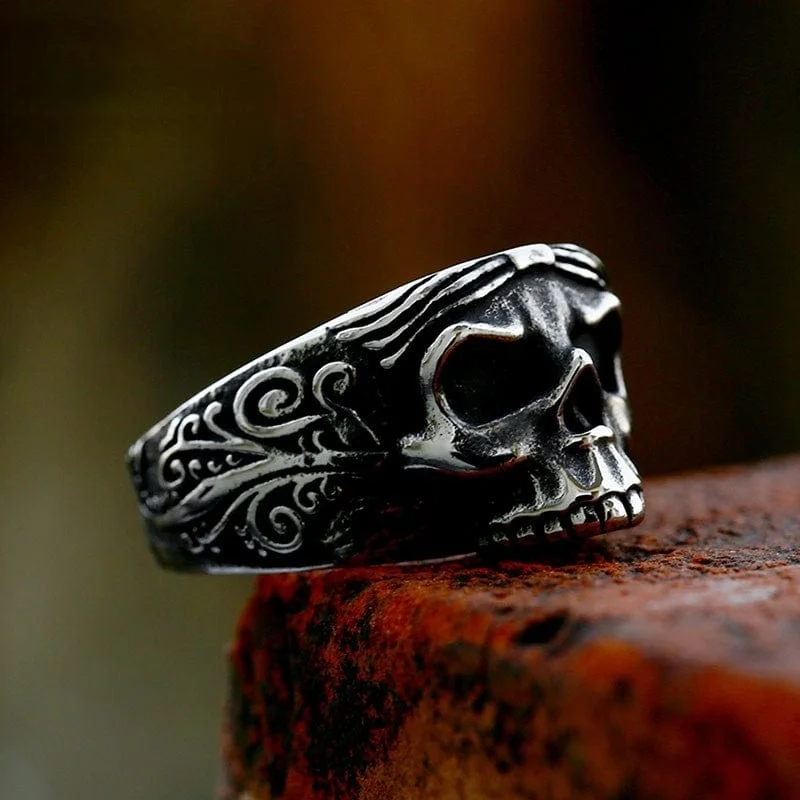 stackable rings for women -Men's Punk Skull Ring