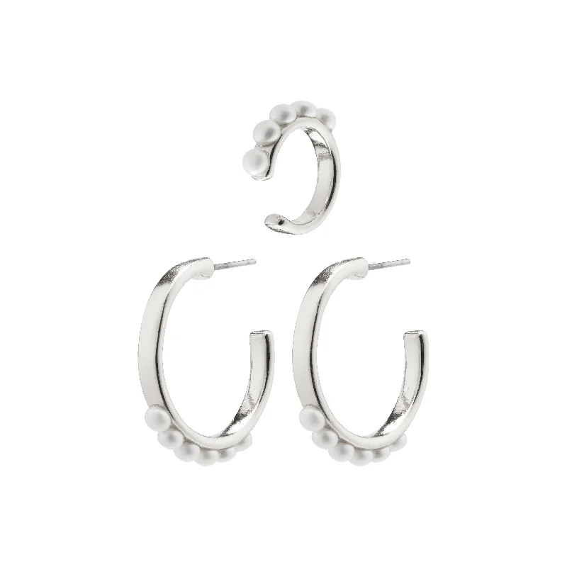 custom crystal earrings for women -ENERGETIC hoop earrings and cuff silver-plated