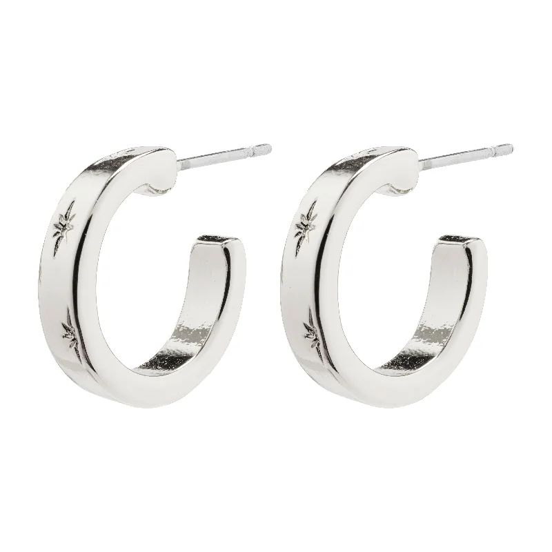 silver earrings for women -EFIA huggie hoop earrings silver-plated