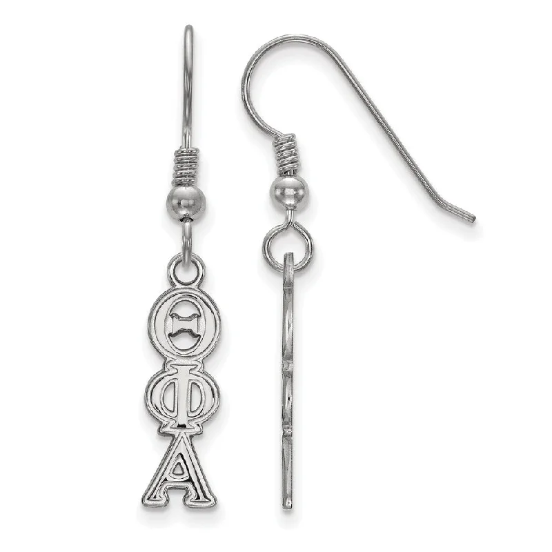 vintage earrings for women -Sterling Silver Theta Phi Alpha Dangle Small Earrings