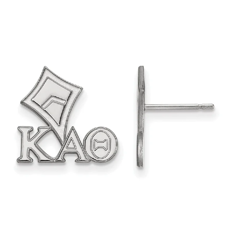 trendy stud earrings for women -Sterling Silver Kappa Alpha Theta XS Post Earrings