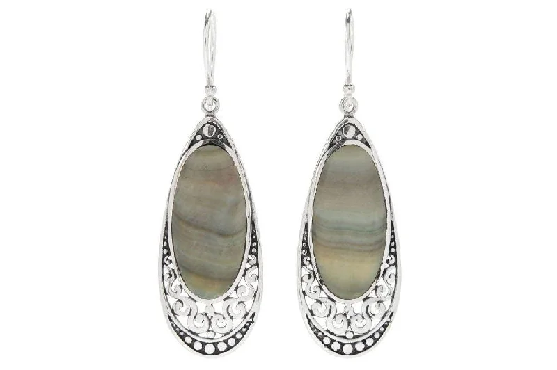 stud earrings for women -Serenity Earrings- Grey Shell