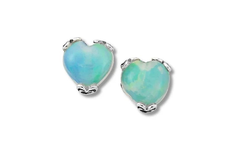 trendy crystal earrings for women -Glow Heart Earrings- Opal