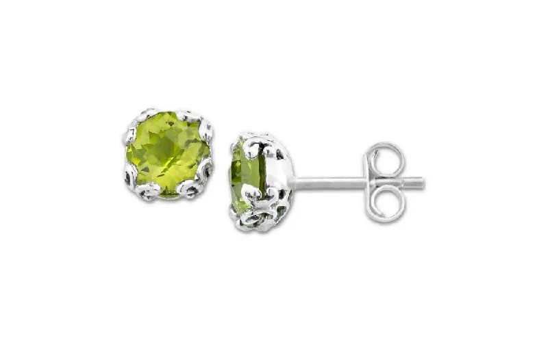 unique hoop earrings for women -Glow Studs- Peridot