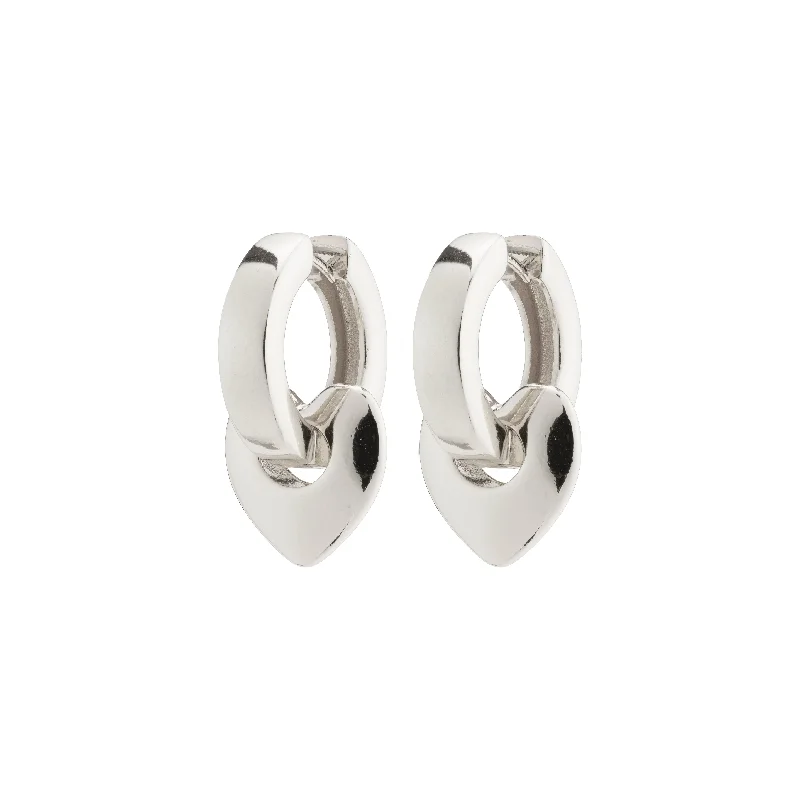 trendy stud earrings for women -IOKASTE chunky hoops silver-plated