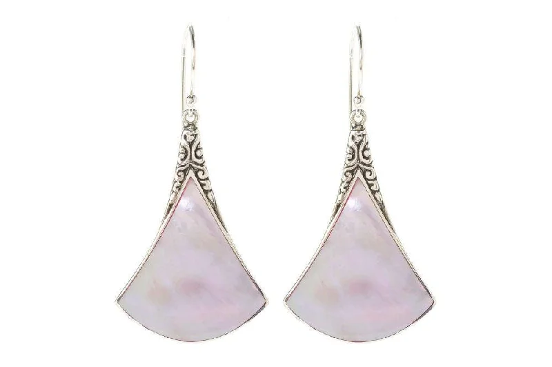 contemporary earrings for women -Altitude Earrings- Pink Mother Of Pearl