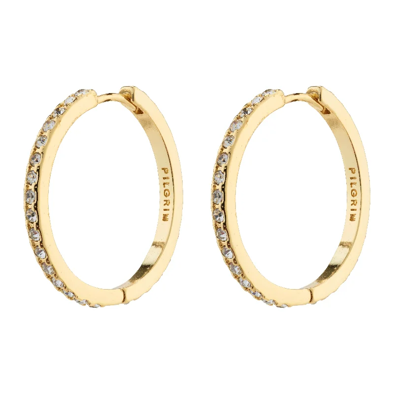 colorful earrings for women -EBNA maxi crystal hoops gold-plated