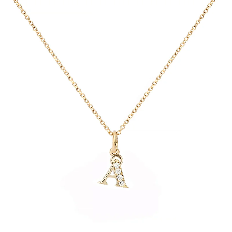 elegant charm necklaces for women -Love Letter Å 18K Gold Necklace w. Diamonds