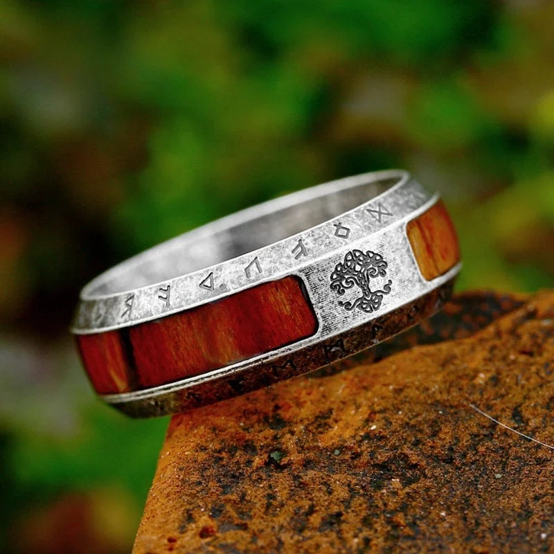 white gold engagement rings -Men's Punk Life Tree Resin Ring