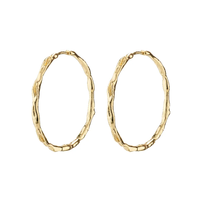 rose gold stud earrings for women -EDDY organic shaped maxi hoops gold-plated