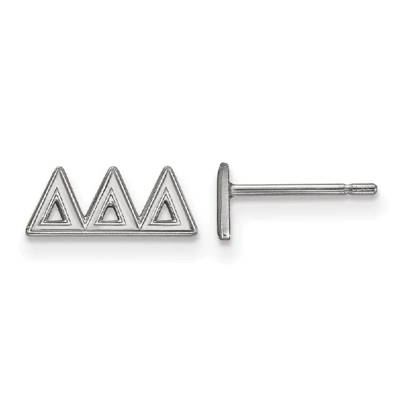 sterling silver earrings for women -Sterling Silver Delta Delta Delta XS Greek Post Earrings