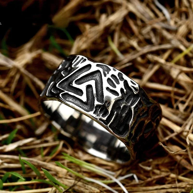 antique-style rings for women -Men's Punk Totem Ring