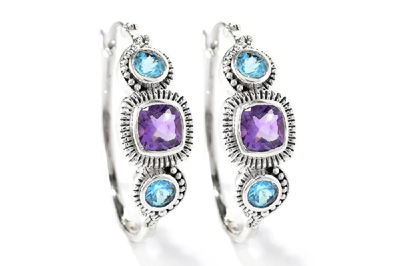 chic crystal earrings for women -Alice Hoops- Multi