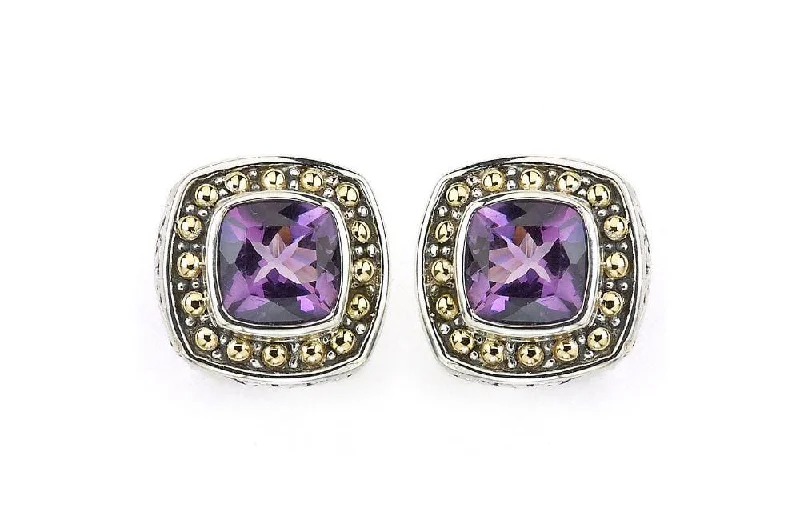 gold hoop earrings for women -Zion Earrings- Amethyst