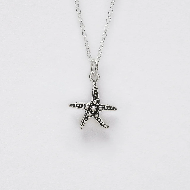 pendant necklaces for women -Stunning Sterling Silver Starfish Pendant Necklace - Perfect for Sea Lovers