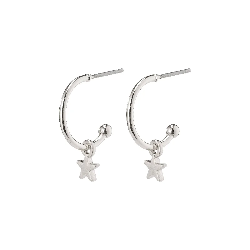 dangling gemstone earrings for women -AVA star hoop earrings silver-plated