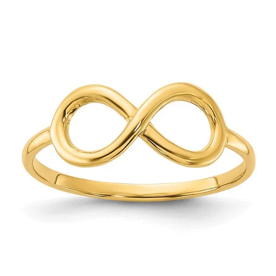 vintage necklaces for women -14k Yellow Gold Solid Infinity Ring