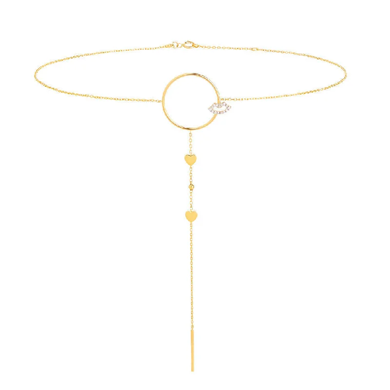 elegant chain necklaces for women -Modern Words Fine Crush Choker 18K Gold Necklace w. Diamond