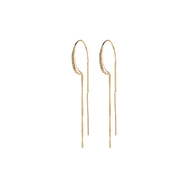 crystal drop earrings for women -FIRE crystal earrings gold-plated