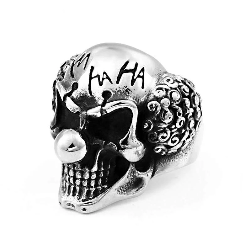 infinity rings for women -Men's Gothic Punk Clown Ring