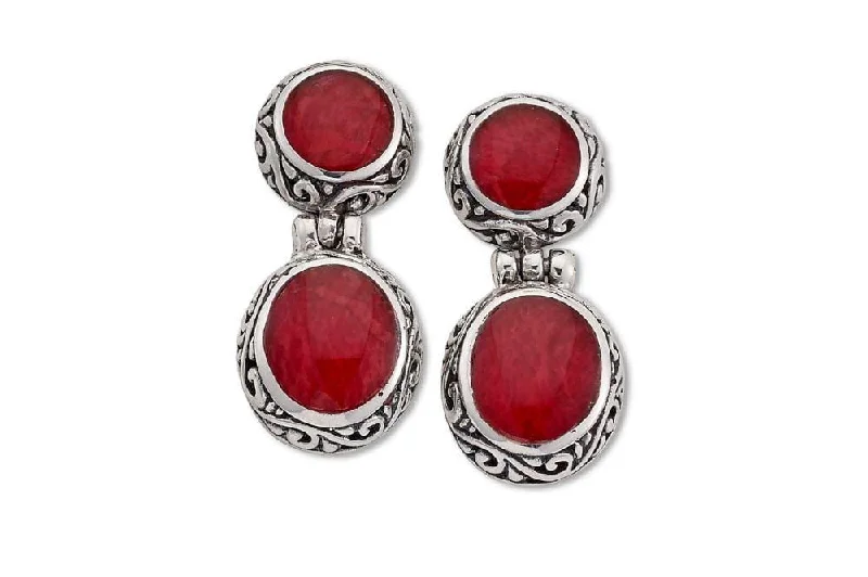 large statement earrings for women -Keramas Earrings- Coral