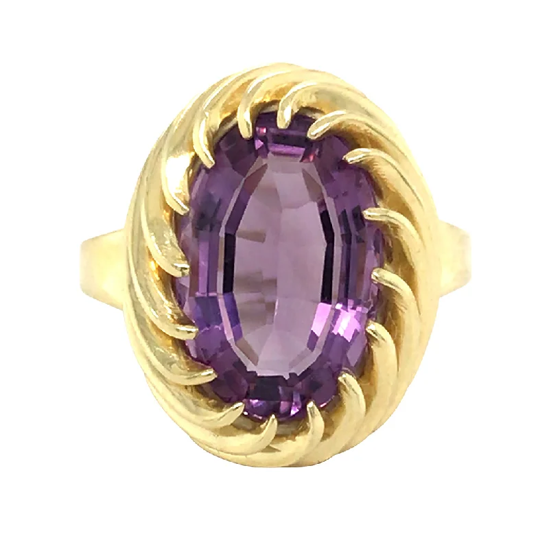 solitaire rings for women -Amethyst Ring