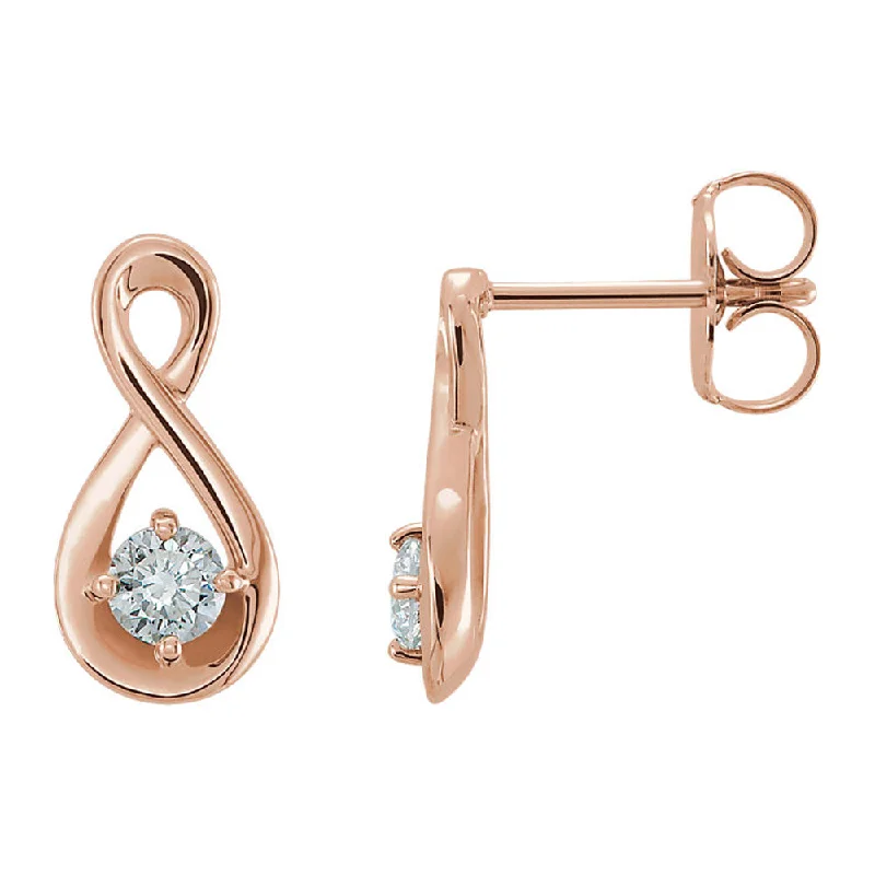 radiant earrings for women -5 x 12mm 14k Rose Gold 1/5 CTW Diamond Infinity Earrings (G-H, I1)