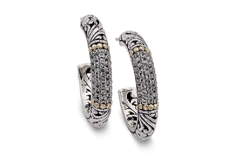 trendy drop earrings for women -Simpai Earrings- White Topaz