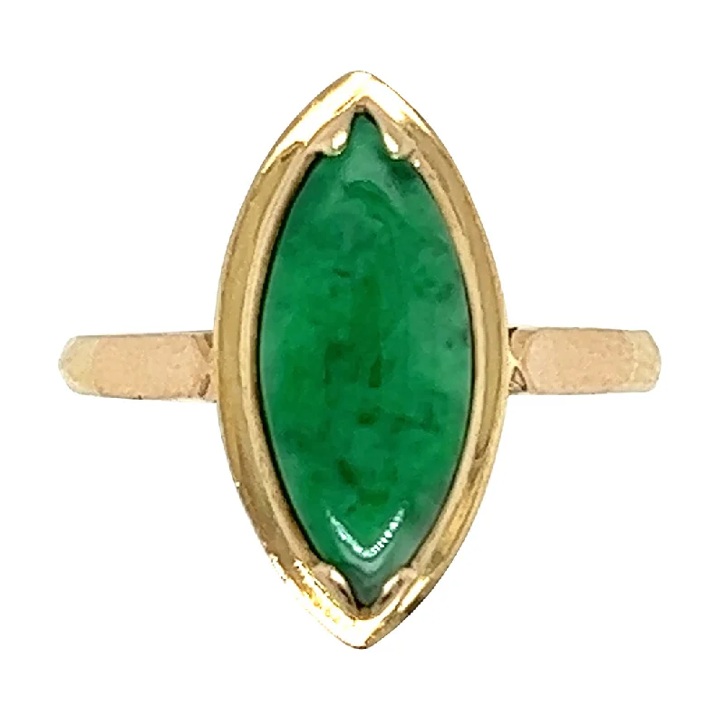 statement rings for women -Marquise Cut Jade Ring