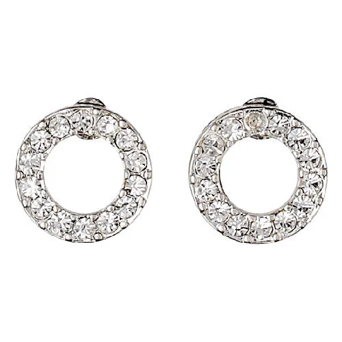 radiant earrings for women -VICTORIA crystal halo earrings silver-plated