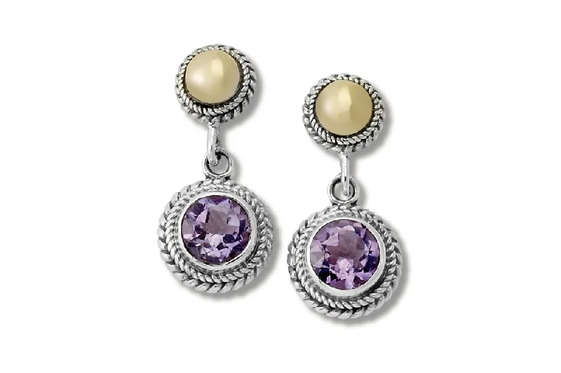 wedding drop earrings for women -Doral Earrings- Amethyst