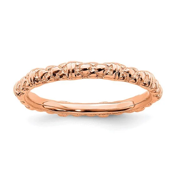 stunning necklaces for women -Rose Gold Sterling Silver Stackable Expressions Cable Design Ring