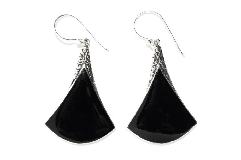 charm earrings for women -Altitude Earrings- Black Shell