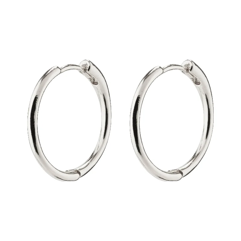 modern earrings for women -EANNA medium hoops silver-plated