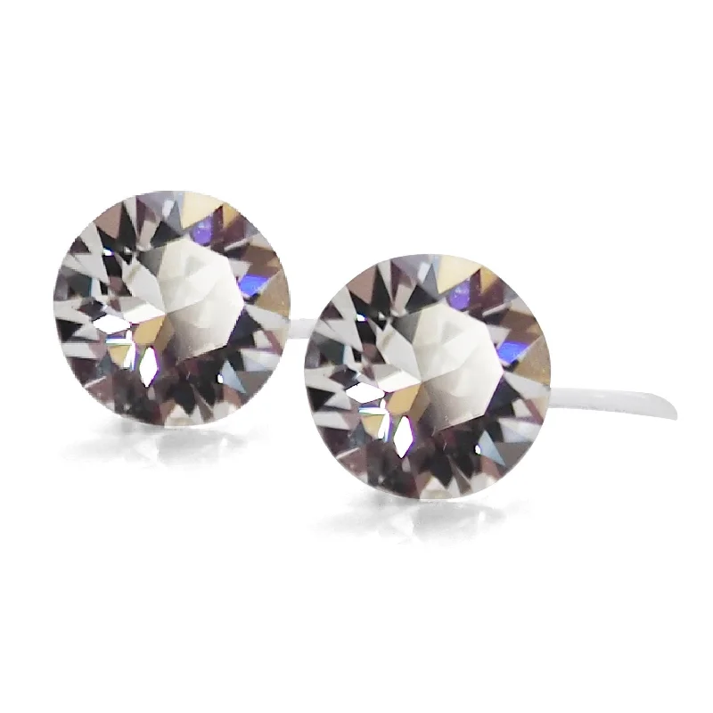 elegant pearl earrings for women -Swarovski crystal invisible clip on stud earrings