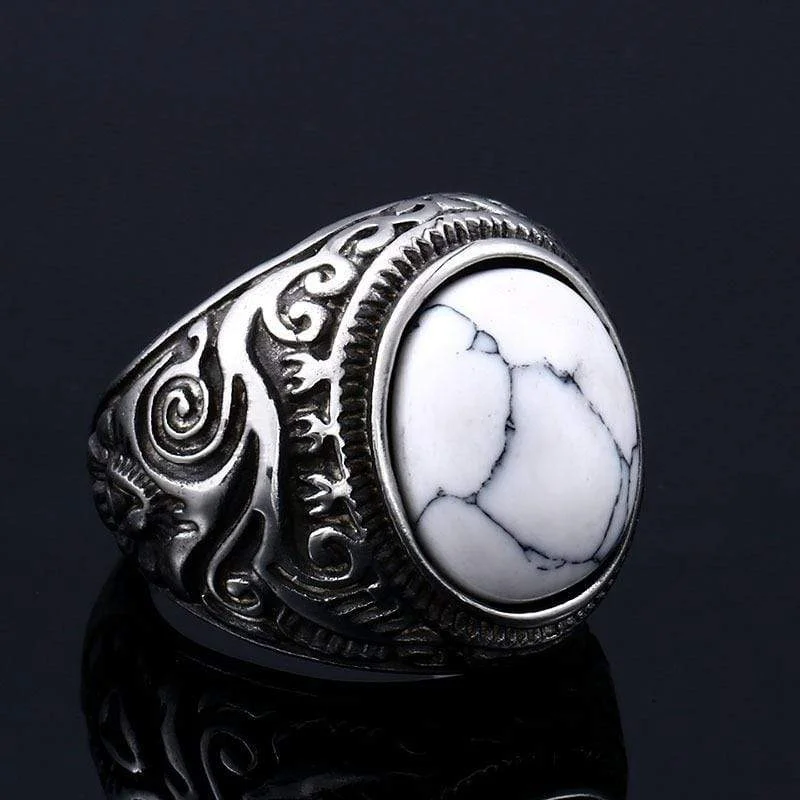 contemporary wedding rings for women -Men's Punk White/Tiger-ite Rings