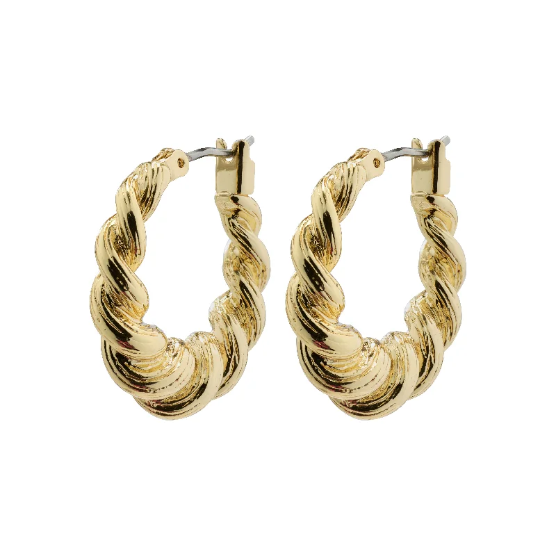 modern earrings for women -EILEEN twirl hoop earrings gold-plated