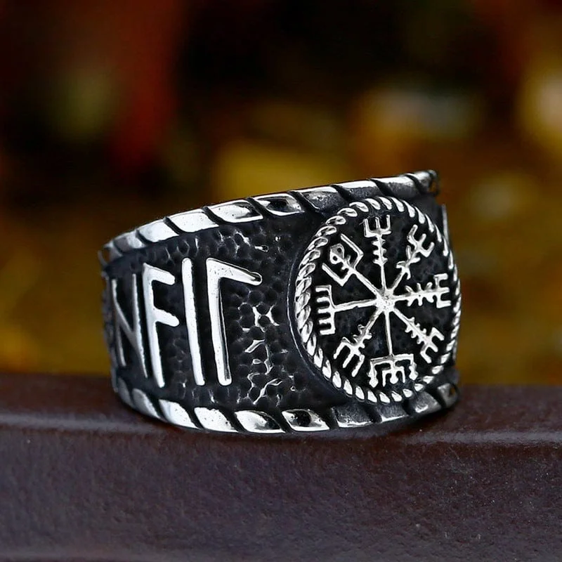 engagement rings for women -Men's Punk Viking Rune Ring