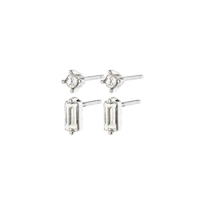 multi-layer earrings for women -SABRINA crystal earrings silver-plated