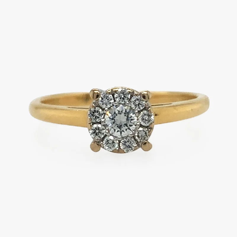 personalized rings for women -Diamond Cluster Ring